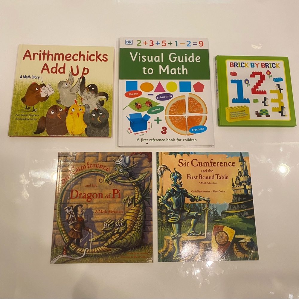 Bundle of 5 Math Themed Kids Homeschool Learning Books